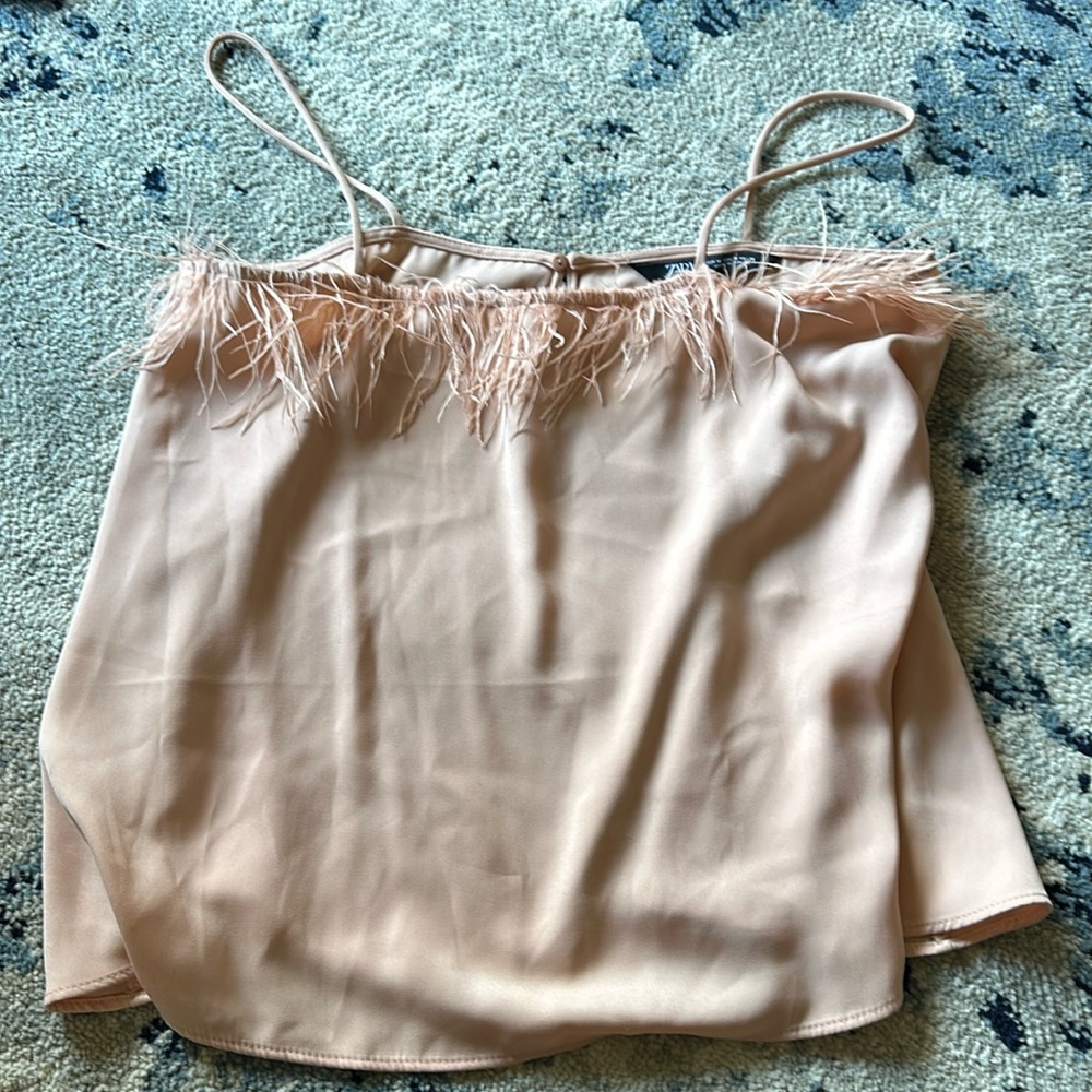 Zara feathered top